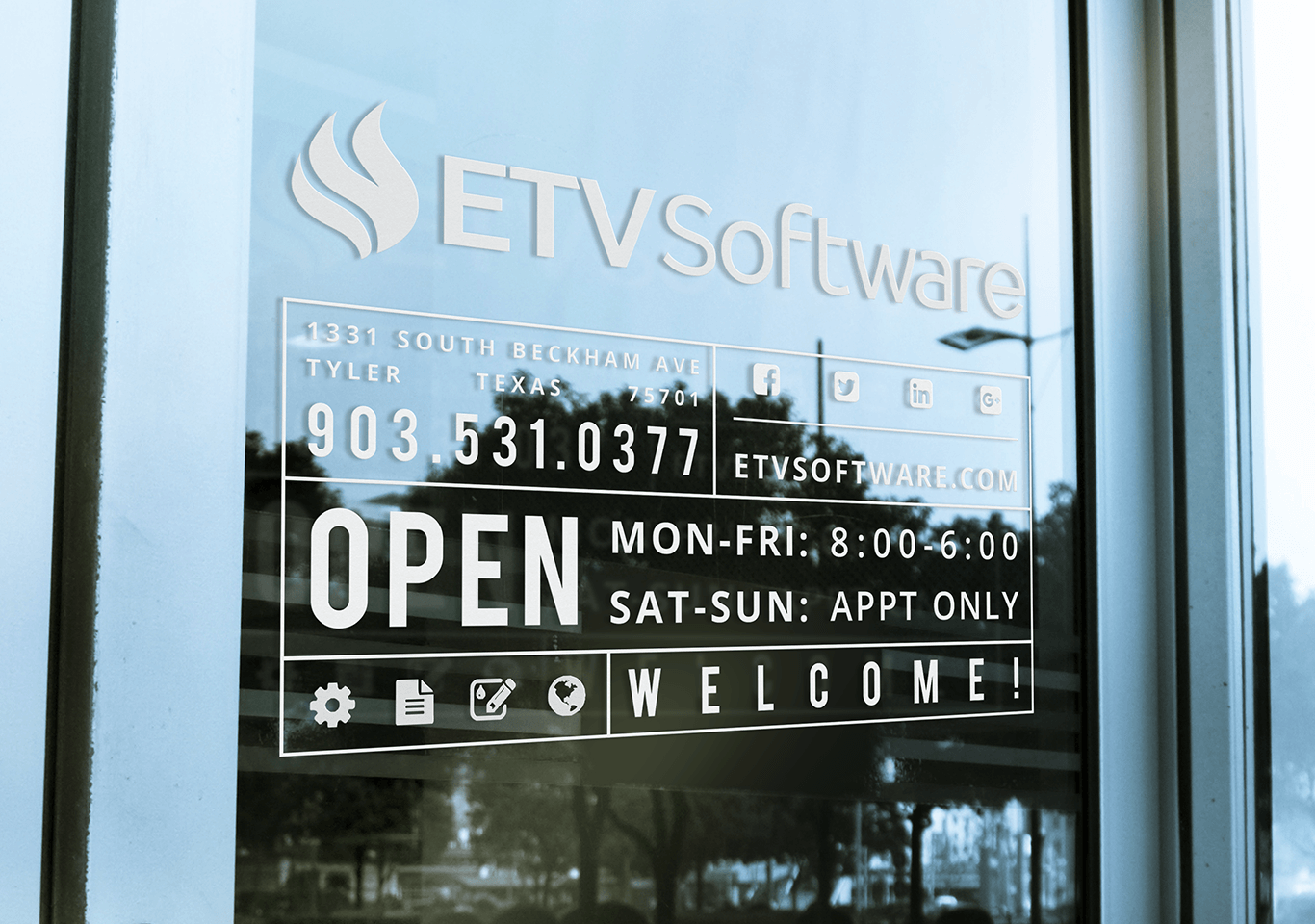 ETV Software Window Signage